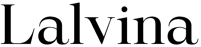 Black text 'Lalvina' on a white background